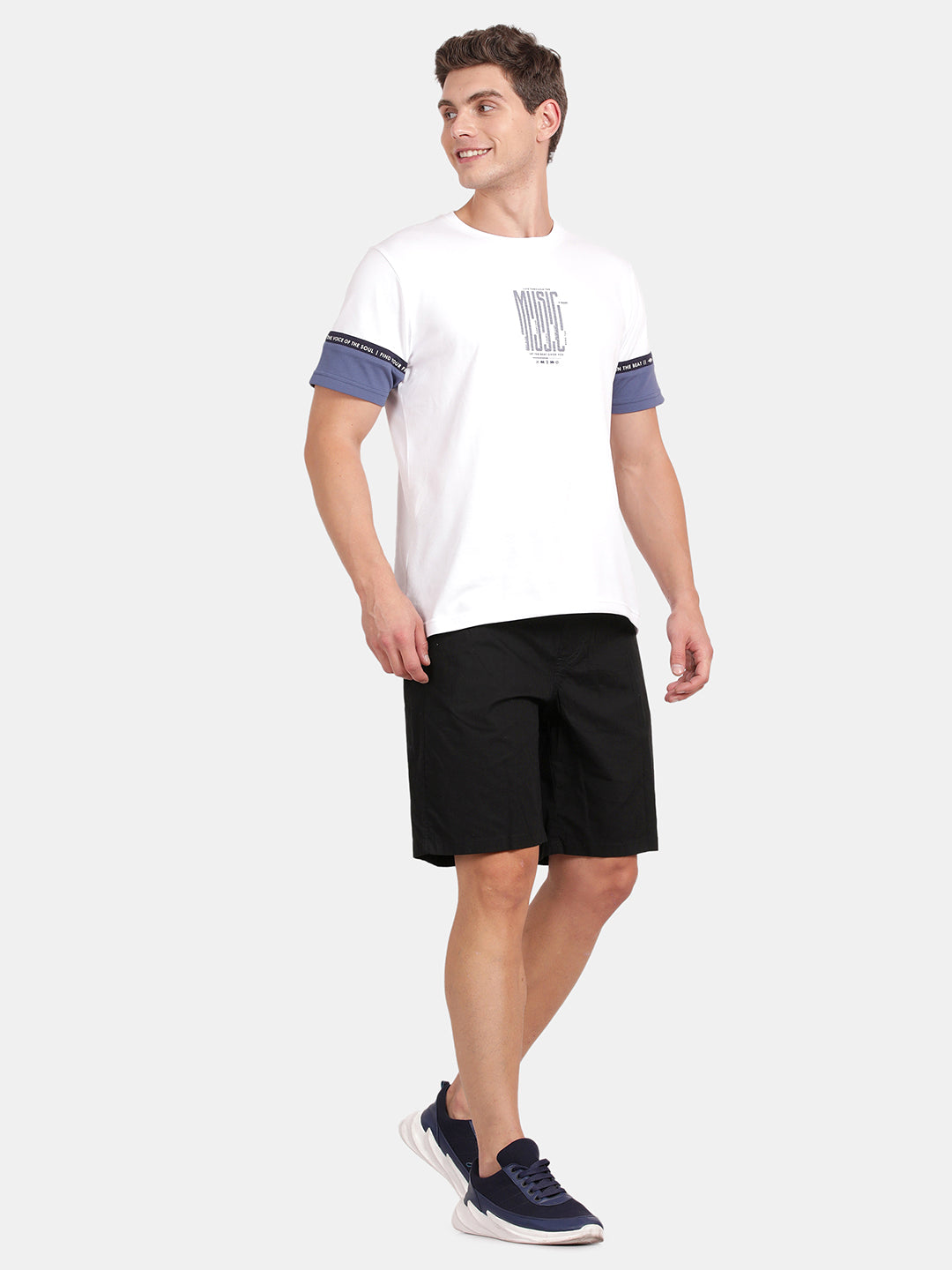 Men’s Black  Casual Shorts – Regular Fit