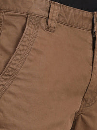 T-Base Men Brown Cargos Cotton Trousers