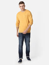 T-Base Men Yellow Solid Cotton Pullover