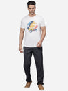 T-Base Men Self Design Textured Straight Fit Chinos