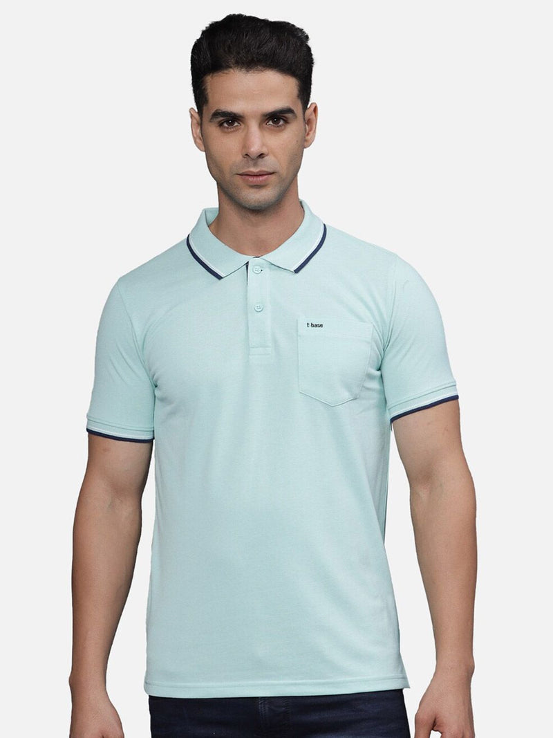 T-Base Men Polo Collar Pockets T-Shirt