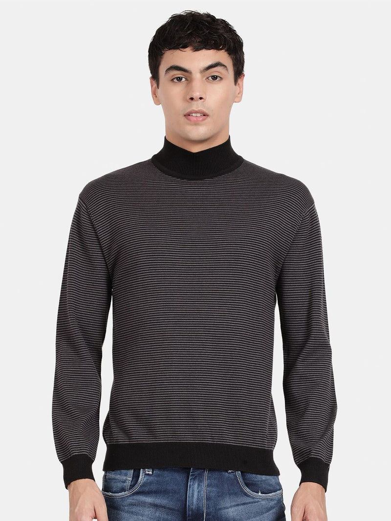 High Neck Black Full Sleeve Pullover