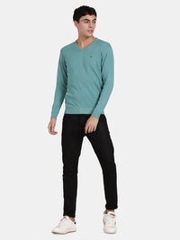 V Neck Porcelain Full Sleeve Pullover