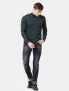 T-Base Men'S Green Turtle Neck Pullover