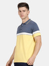 T-Base Men Colourblocked Polo Collar T-Shirt