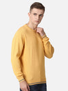 T-Base Men Yellow Solid Cotton Pullover