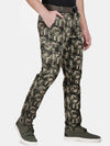 T-Base Men Olive Green Camouflage Printed Easy Wash Cargos Trousers