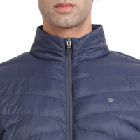 Men’s Classic Ink Blue Polyester Jacket - Regular fit