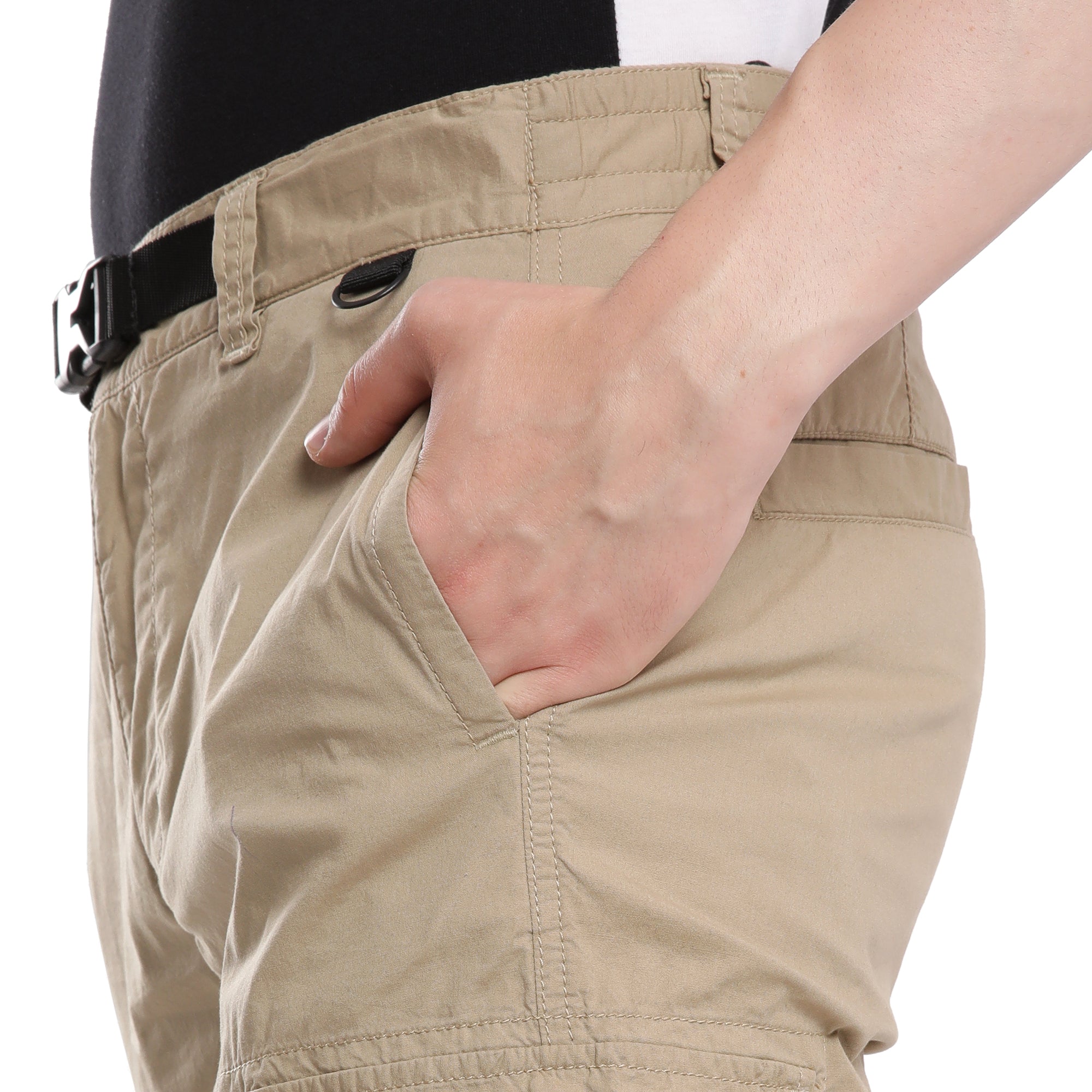 T-Base Men’s Oxward Tan Cargo Trouser | Mid-Rise Casual Utility Pants (Cotton)
