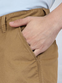 T-base Men's Casual Cargo Shorts | Mid-Rise | Regular Fit |WHISKEY