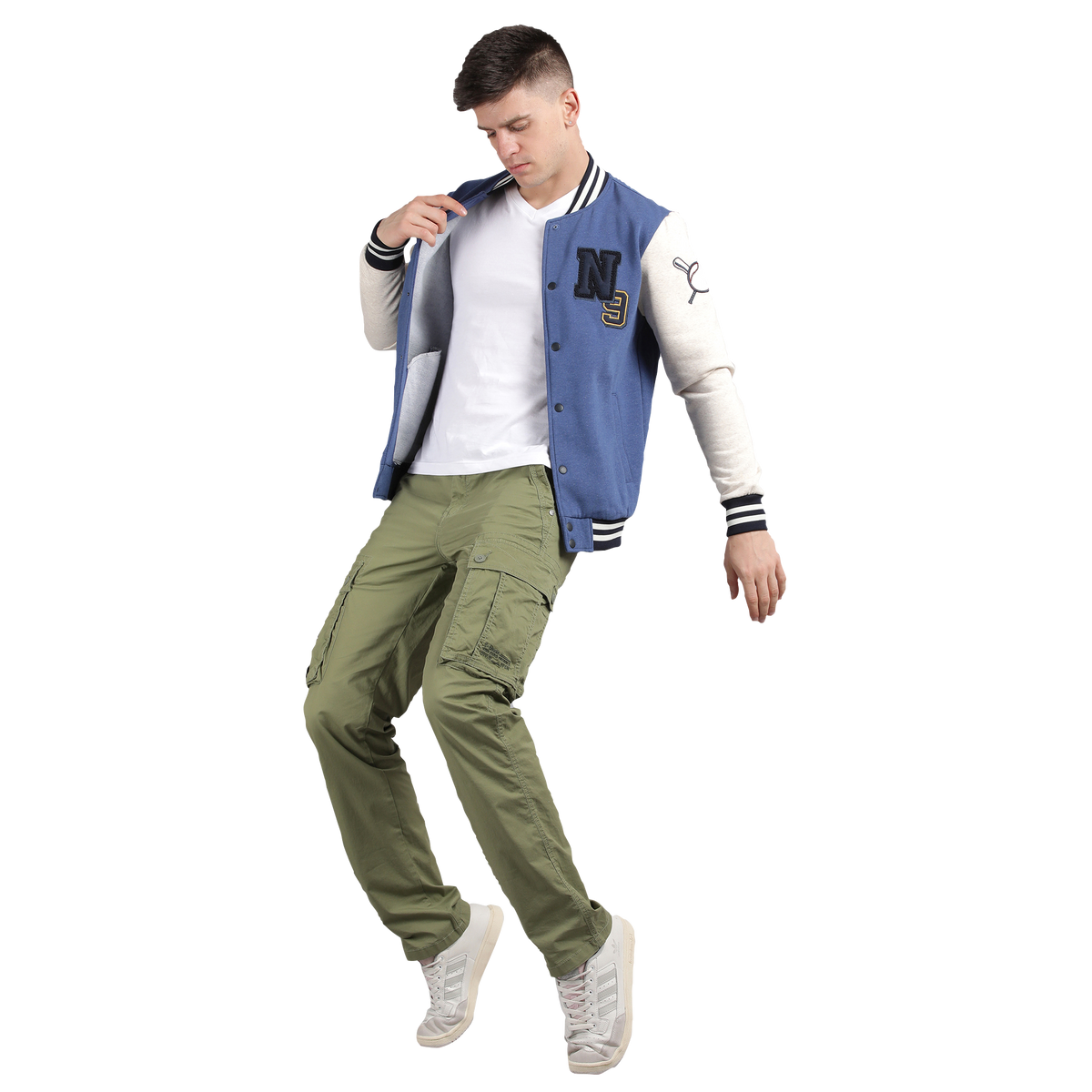 Men’s Classic Ensign Blue Melange Cotton Jacket - Regular fit