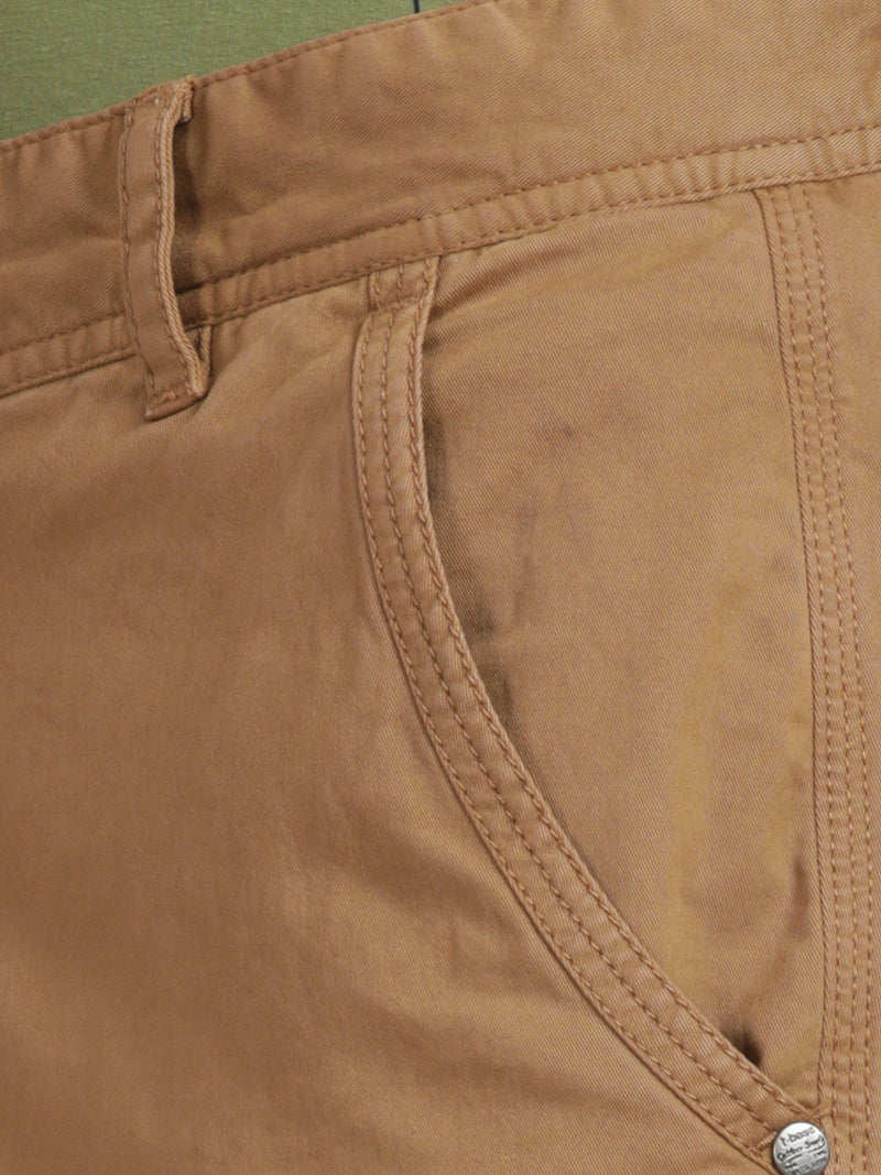 Lt Khaki Solid Cargo Pants