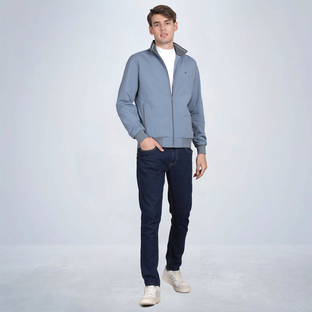 Men’s Classic Aqua Polyester Jacket - Regular fit