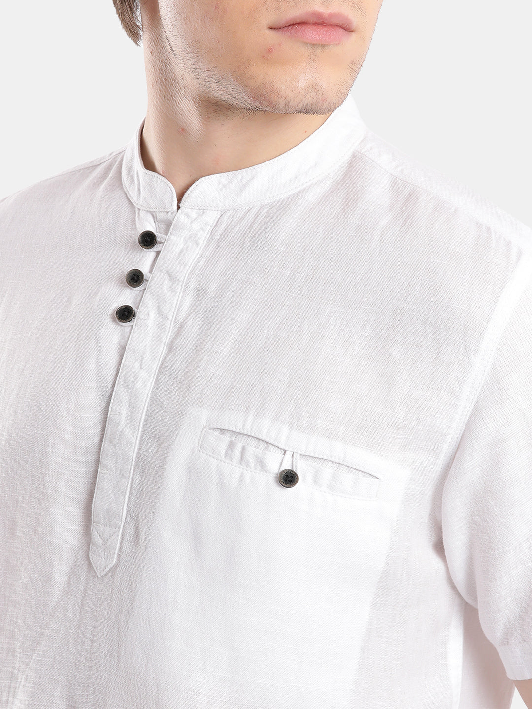 T-Base Men Regular Fit Cotton Casual Shirt | Short Sleeve|WHITE