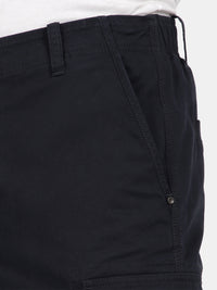 T-Base Men’s Navy Cargo Trouser | Mid-Rise Casual Utility Pants with 6 Pockets