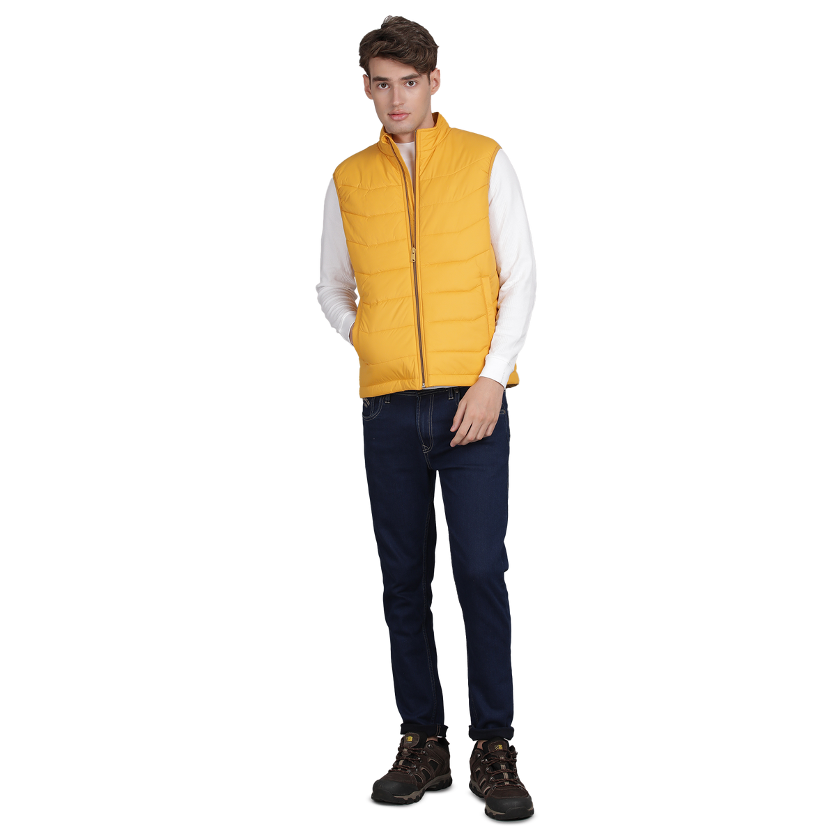 Men’s Classic Mustard Polyester Jacket - Regular fit