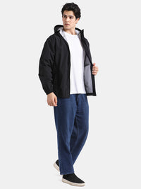 TBASE Men’s BLACK Waterproof Rain Jacket with Hood