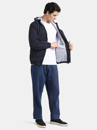 TBASE Men’s NAVY Waterproof Rain Jacket with Hood