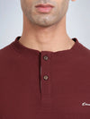 Half Sleeve Wine Henley T-Shirt