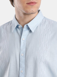 T-Base Men Regular Fit Cotton Casual Shirt | Short Sleeve|SKY BLUE