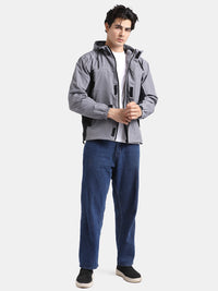 TBASE Men’s LIGHT GREY Waterproof Rain Jacket with Hood