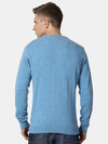 T-Base Men Blue Solid Woolen Pullover