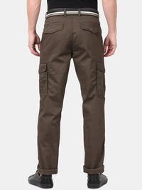 T-Base Men Olive Green Easy Wash Cargos Trousers