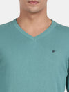V Neck Porcelain Full Sleeve Pullover