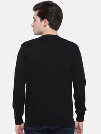 T-Base Men Black Striped Sweater