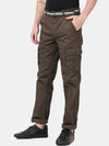T-Base Men Olive Green Easy Wash Cargos Trousers