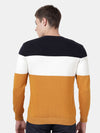 T-Base Colourblocked Round Neck Long Sleeves Cotton Pullover Sweater