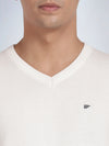 V Neck Broken White Full Sleeve Pullover