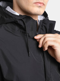 TBASE Men’s BLACK Waterproof Rain Jacket with Hood