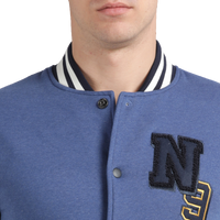 Men’s Classic Ensign Blue Melange Cotton Jacket - Regular fit