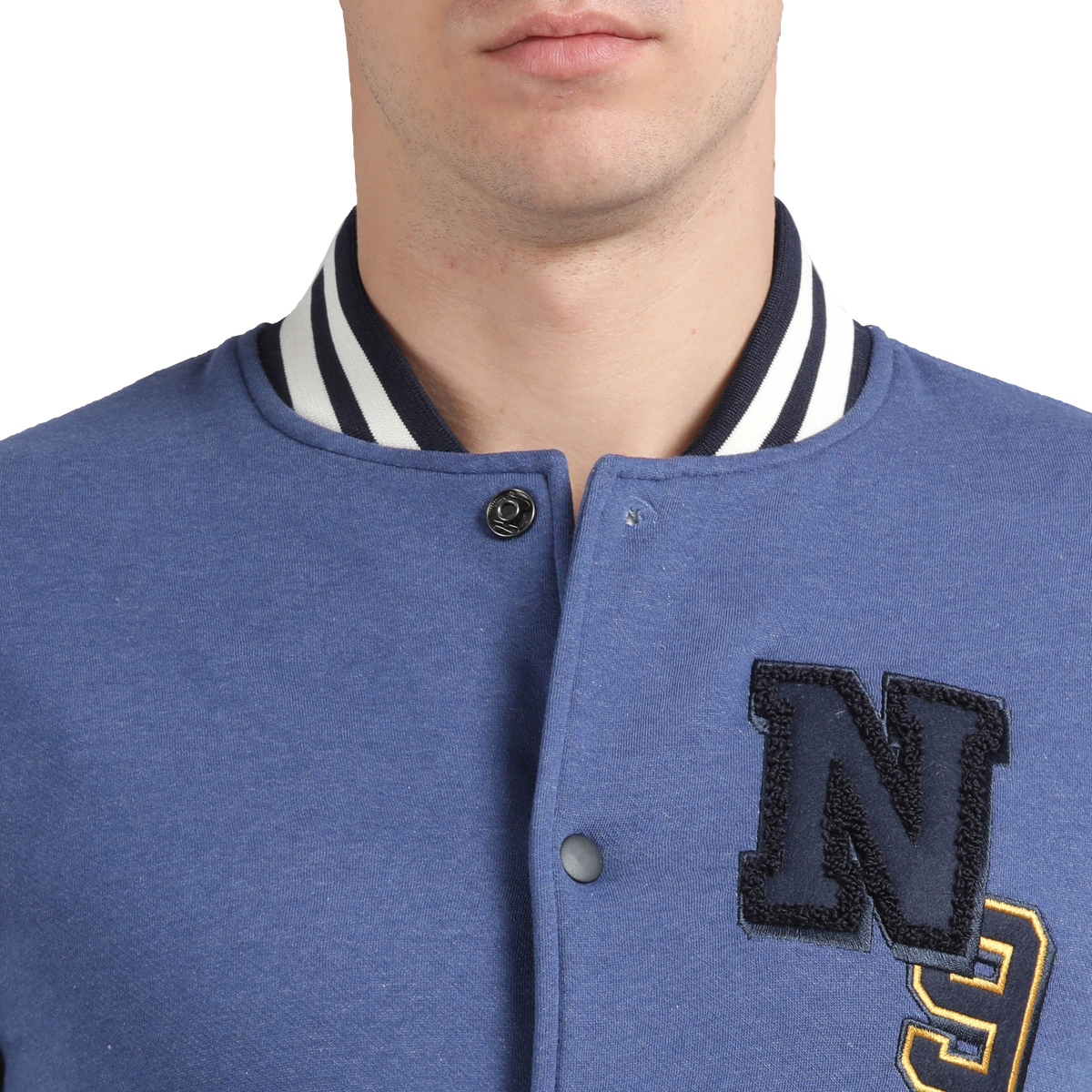 Men’s Classic Ensign Blue Melange Cotton Jacket - Regular fit
