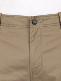 T-Base Men’s Khaki Cargo Trouser | Mid-Rise Casual Utility Pants with 6 Pockets