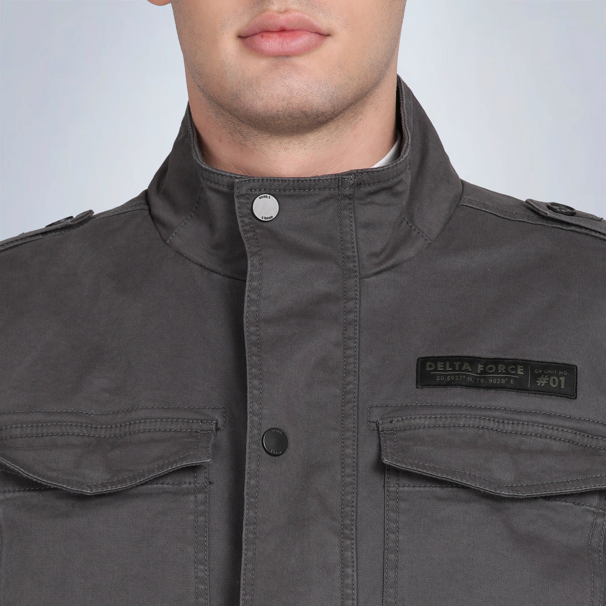 Men’s Classic Dark Grey Cotton Jacket - Regular fit