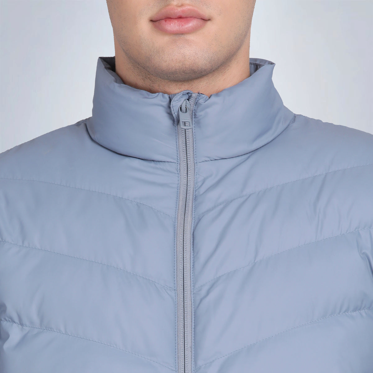 Men’s Classic Cloud Blue Polyester Jacket - Regular fit