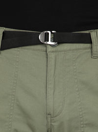 T-Base Men’s Sage Olive Cargo Trouser | Mid-Rise Casual Utility Pants with 4 Pockets