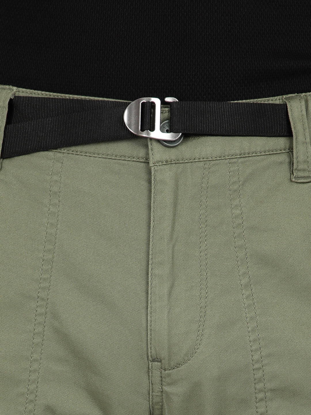 T-Base Men’s Sage Olive Cargo Trouser | Mid-Rise Casual Utility Pants with 4 Pockets