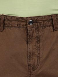 T-base Men's Casual Cargo Shorts | Mid-Rise | Regular Fit |Bark