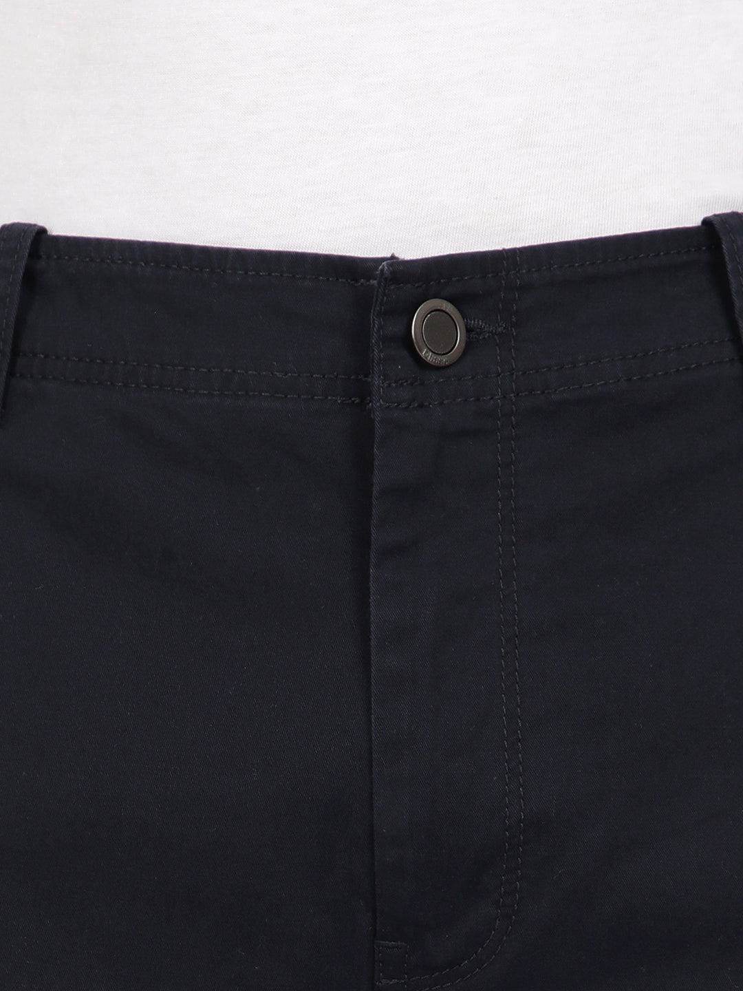 T-Base Men’s Navy Cargo Trouser | Mid-Rise Casual Utility Pants with 6 Pockets