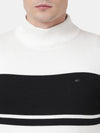 T-Base Men Black & Off White Colourblocked Pullover