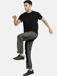 T-Base Men Mid Rise Pure Cotton Cargos Trousers