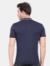 T-Base Men Grey Striped T-Shirt