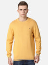 T-Base Men Yellow Solid Cotton Pullover