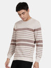 T-Base Horizontal Striped Pullover Cotton Sweatshirt