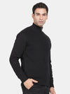 T-Base Geometric Self Design Long Sleeves Front Open Pure Cotton Sweater