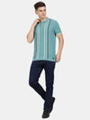 T-Base Men Cotton Striped Polo Collar T-Shirt