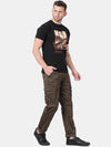 T-Base Men Olive Green Easy Wash Cargos Trousers